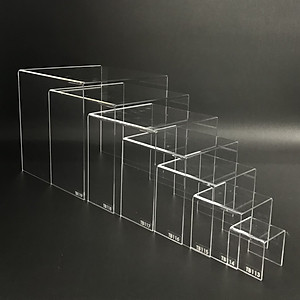 Kệ trưng bày mica 3 mặt uốn Enter TB117 150x150x150mm mica dày 2mm, Kệ livestream, Kệ mica chữ U trong suốt để đồ đa năng