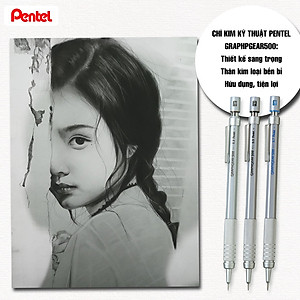 Bút Chì Kim Kỹ Thuật Cao Cấp Pentel Graphgear 500 Loại 0.3/0.5/0.7mm Vẽ Phác Thảo, Vẽ Kiến Trúc - PG513, PG515, PG517