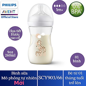 Bình sữa Philips Avent mô phỏng tự nhiên mới nhựa PP (260ml) cho bé từ 1 tháng SCY903.01 SCY903.66 SCY903.67 SCY903.02