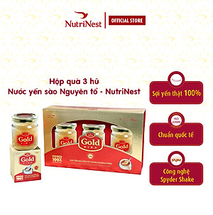Hộp Quà Gold Bird - Nước Yến Sào Chưng Đường Phèn Nguyên Tổ 10g (3 hũ x 190g)