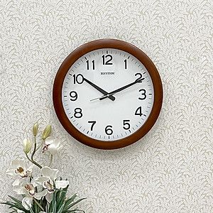 Đồng hồ teo tường Nhật Bản Rhythm CMG919NR06 – Kt 41.0 x 4.8cm, 1.4kg Vỏ gỗ, dùng PIN.