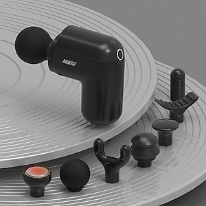 Súng Massage Cầm Tay Mini Nikio NK-173 - 6 Đầu Chuyên Dụng + 1 Đầu Nhiệt Nóng - Mát Xa Hỗ Trợ Giảm Đau Nhức Và Giãn Cơ Toàn Thân - Phù Hợp Mọi Đối Tượng, Siêu Nhỏ Gọn