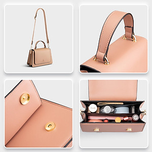 Túi Yuumy ( Thời trang nữ nắp gập phối quai xách size 20 - Túi đeo chéo da Seasand YN128 )