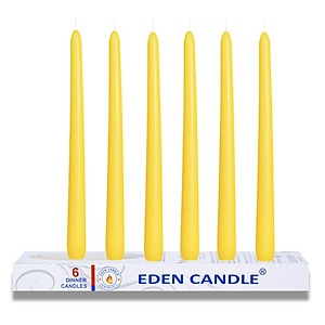 [22 Màu] Hộp 6 Nến Thơm Taper Eden Candle FTRAMART EDC2331 cao 25cm, phù hợp tất cả chân đế nến theo tiêu chuẩn cắm nến taper, Nến hình búp măng non
