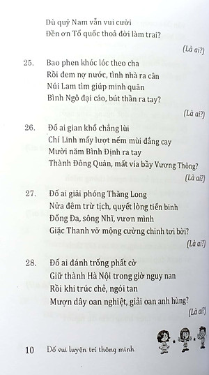 Câu Đố Luyện Trí Thông Minh - Nhân Vật, Địa Danh