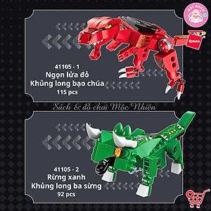 Đồ chơi xếp hình, lắp ráp 6 in 1 Qman 41105 – Chiến binh khủng long (512 mảnh ghép) dành cho bé trai trên 6 tuổi