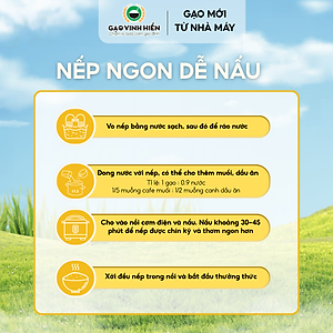 Gạo Nếp Sáp Vinh Hiển 1KG - Dẻo thơm, nếp ngon