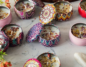 Sáp Nến Thơm Đốt Phòng/Nến Hoa Thơm Hoa Khô Thiên Nhiên An Toàn Cho Sức Khỏe PaKaSa - Chính hãng