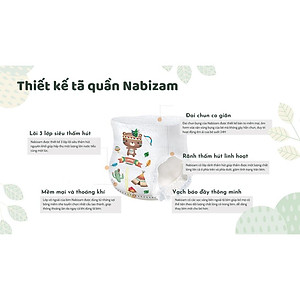 COMBO 4 Tã/Bỉm Quần Nabizam Ultra Thin Nội Địa Hàn Cao Cấp Mỏng Nhẹ Phù Hợp Cho Ban Đêm Size L Từ 8-13kg, 30 Miếng/Bịch