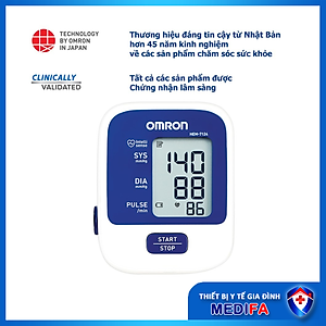 Máy Đo Huyết Áp Bắp Tay Omron HEM 8712 (Trắng Phối Xanh) + Tặng Bộ Đổi Nguồn Chính Hãng