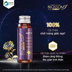 Nước uống collagen thảo dược giúp đẹp da, hỗ trợ ngủ ngon Blossomy Premium lốc 03 chai x 50ml