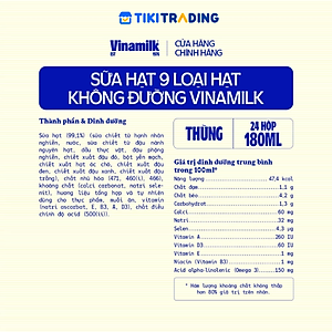 Thùng 24 hộp sữa 9 loại hạt không đường Vinamilk Super Nut 180ml