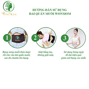 Combo 2 đai quấn muối vải cotton siêu bền, có dây kéo, dùng đựng muối quấn bụng Wonmom