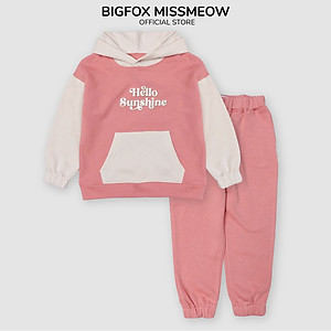 Bộ bé gái thu đông size đại BIGFOX MISS MEOW quần áo cho trẻ em chất nỉ bông ấm áp kiểu Hàn cỡ 3,7,9,11 tuổi 40kg 1998