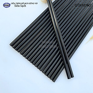 Đũa tròn gỗ Mun sừng trơn VIP - CTH701MT (Hộp 10 đôi rất đẹp) - Đũa gỗ tự nhiên cao cấp