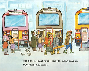 Sách Ehon - Thực Phẩm Tâm Hồn Cho Bé - Xe Bus Píng Poong Đi Biển (Tái Bản 2020)