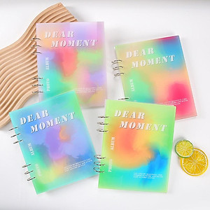 Album ảnh 6x9 đựng 200 tấm có ô ghi chú bìa nhựa Acrylic sắc màu để ảnh gia đình, binder đựng card Tú Vy Studio