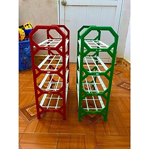 Kệ Để Giày Dép 4 Tầng Nhựa Và Inox Dễ Dàng Lắp Ráp - Giao Màu Ngẫu Nhiên