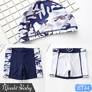 Bộ đồ bơi bé trai lớn size đại đến 68kg kèm mũ, chất thun bơi lạnh co giãn 4 chiều, chống tia UV, giữ nhiệt tốt | BT44