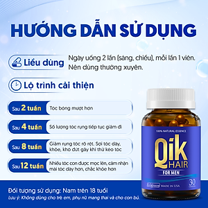 [Hộp 30v] Viên Uống Kích Thích Mọc Tóc Qik Hair For Men Ecogreen Giảm Rụng Tóc Cho Nam