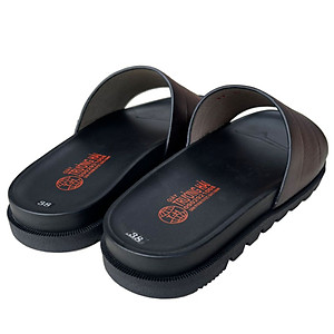 Dép da nam quai ngang thời trang da bò thật màu nâu chính hãng Trường Hải QN157