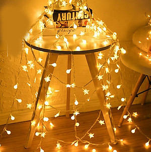 Đèn Led Trang Trí Bông Tuyết Dài 10M - 100 Bóng Trang Trí Noel Lễ Tết