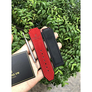 GIÁ HỦY DIỆT Dây đồng hồ HUBLOT nam lót da lộn đỏ case 42 size dây 19 - 25 - 22