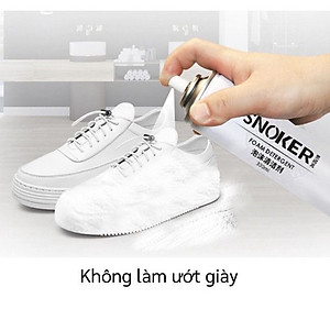 Chai Xịt Bọt Tuyết Vệ Sinh Giày Dép Tẩy Trắng Cao Cấp SNOKER Giặt Khô Siêu Tốc Bảo Vệ Giày Snoker Thể Thao Khỏi Bị Ố Vàng, Phai Màu 