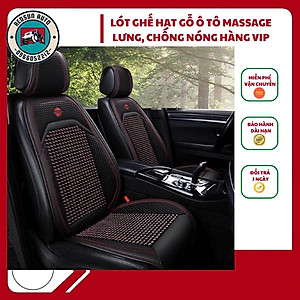 Lót Ghế Hạt Gỗ Ô Tô Loại Cao Cấp, Bọc Ghế Ô Tô Chống Nóng, Massage Lưng, Hạt Gỗ Tự Nhiên, Da Sang Trọng