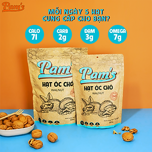 COMBO Chăm Sóc Tim Mạch - Hạt Óc Chó Chile (500g) + Hạnh Nhân Rang Bơ(500g) + Hạt Dẻ Cười(180g) Pam's