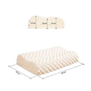 Gối Cao Su Liên Á Massage Convoluted LAGM3860 (38 x 60 x 12 cm) - Trắng (Giao mẫu ngẫu nhiên)