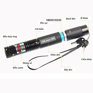 Đèn laser siêu mạnh đèn lazer 303 tia xanh lá, đèn chiếu lazer dạy học