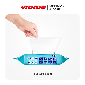 Combo Khăn Ướt Cồn LET-GREEN 35 Miếng/Bao