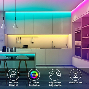 Bộ đèn Led dây dán RGB đổi màu điều khiển từ xa chọn màu đứng yên, nhấp nháy strip light trang trí quay Tiktok dán tường, bàn máy tính, chống nước bền đẹp (Tùy chọn loại led, chiều dài dây)