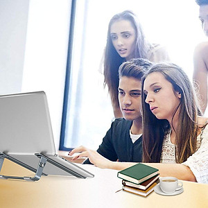 Giá đỡ Aluminum hiệu CHOETECH H033 cho Macbook Laptop 9 inch đến 17 inch giúp tản nhiệt thiết kế nhôm nguyên khối chống mỏi cổ khi làm việc - Hàng chính hãng