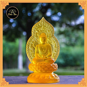 Tượng phật A Di Đà lưu ly cao 18cm tượng ADIDA trang trí để xe ô tô đồ thờ cúng phong thủy Diệu Tâm