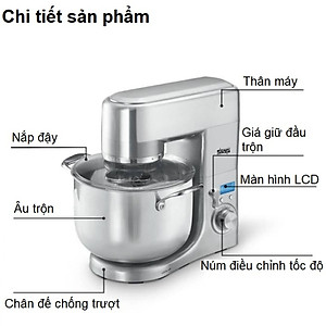 Máy trộn bột, đánh trứng 10 lít cao cấp nhãn hiệu DSP, Công suất: 1500W, Dung tích 10 lít, KM3032