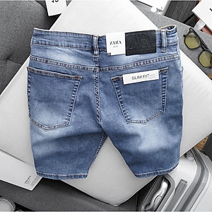Quần short jean lửng nam bigsize màu trơn co giãn xuất xịn