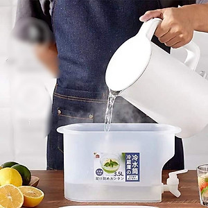 Bình đựng nước  3,5L , có vòi để tủ lạnh  , nắp đậy  chống bụi bẩn , đựng nước trà  , detox  , nước trái cây , tiện dụng  và  cao cấp  , chịu nhiệt