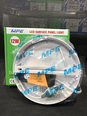 Đèn led panel ốp trần nổi tròn công suất 12W MPE (3 loại ánh sáng trắng-vàng-3 màu)