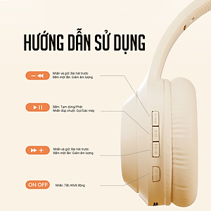 Tai Nghe Bluetooth Chụp Tai , Headphone Không Dây Bluetooth Có Mic Đàm Thoại Tiện Lợi, Có Thể Gấp Gọn , Pin Cực Khỏe Bluetooth 5.3 Cao Cấp Besti - Hàng Chính Hãng