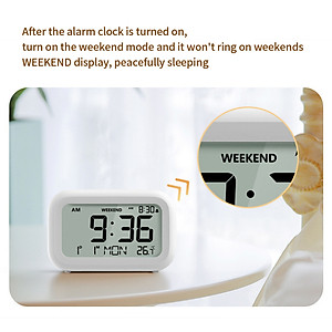 Đồng hồ báo thức điện tử Xioami Youpin HAPPIME có đèn nền LCD HD Thời gian màn hình lớn / Ngày / Tuần / Hiển thị nhiệt độ Hàng nhập khẩu