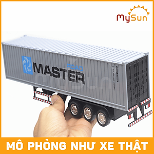 Xe container đồ chơi mô hình xe bồn đầu kéo công ten nơ chở xăng ô tô kim loại cho bé MySun