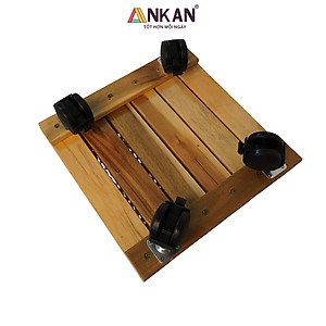 Combo 2 đôn chậu cây cảnh có bánh xe màu vàng cạnh 30cm dùng để đặt chậu cây chậu hoa, tiêu chuẩn xuất khẩu Châu Âu, thương hiệu ANKAN