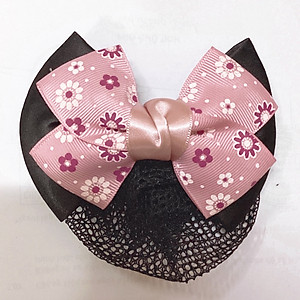 Kẹp lưới bới tóc búi tóc hoạ tiết hoa cao cấp (6)