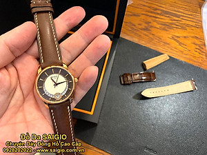 Dây Đồng Hồ Da Bò Cao Cấp, Kiểu Dáng Cổ Điển - Chỉ Trắng, Mặt Lót Chống Thấm Mồ Hôi, Tích Hợp Lớp Gia Cố Chống Giãn Đặc Biệt, Phụ Kiện Khóa và Chốt Bằng Thép Không Gỉ 316L - Hàng Chính Hãng SAIGIO