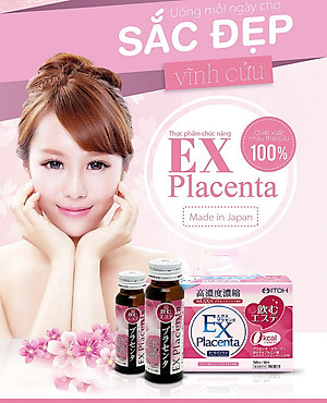 Thực phẩm chức năng nước uống chống lão hóa bổ sung Collagen Itoh EX Placenta (10 lọ x 50ml) Số 1 Nhật bản 