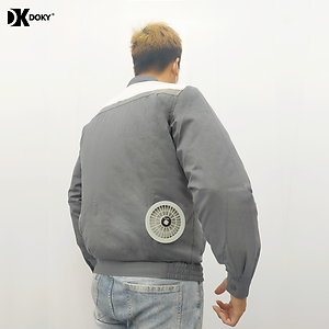 Áo Điều Hòa Nhật Bản Chống Nóng, PIN 30.000mAh Quạt 12V, Chạy 17-19H Liên Tục, Giảm 10-15 Độ So Vói Ngoài Trời Siêu Bền Mát, Tặng Kèm 2 Túi Đá Khô, BH 12 Tháng - Màu Ghi Xám Trắng