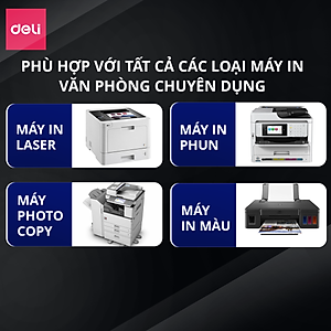 500 Tờ Giấy A4 Deli Giấy In Photo Cao Cấp Chính Hãng Loại Dày - Giấy Vẽ Chống Lóa Mỏi Mắt  