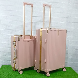 Vali Kéo Khung Nhôm Khóa Sập Mạ Vàng NiceVilla 